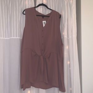 NWT Torrid Mauve Tie Front Peplum Top 6x